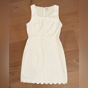 Sleeveless White Scalloped Dress